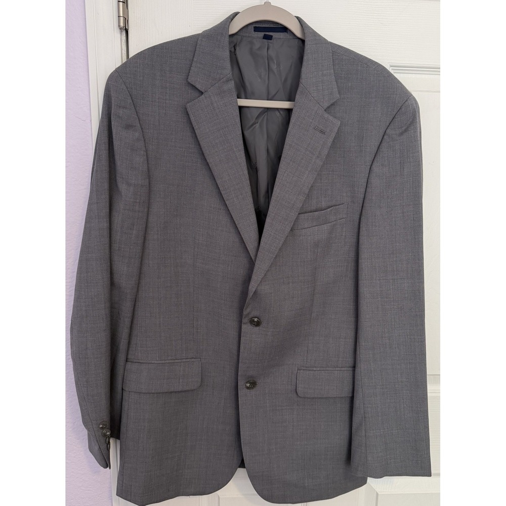 Jos. A. Bank Tailored Fit Wool Blazer 42L Gray brrr™️ Cooling Technology Jacket